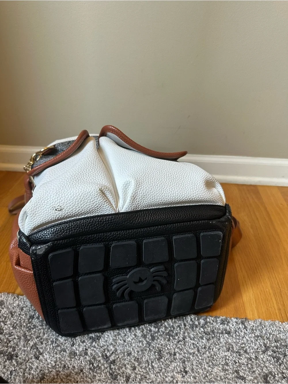 Itzy Ritzy Herringbone Baby Backpack in Black, White & Brown